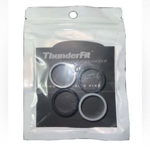 Mens Wedding Rings ThunderFit Silicone Rings Black & Silver New. Size 16